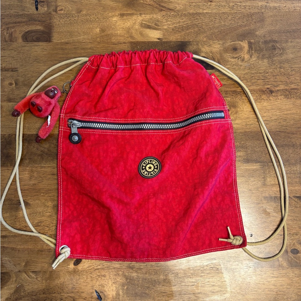 Kipling Red Backpack Downstring - image 1